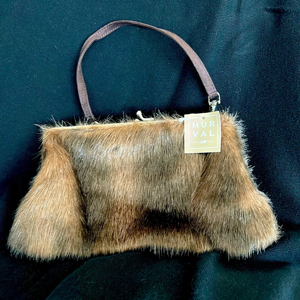 Brand New Murval Faux Fur Evening Bag
